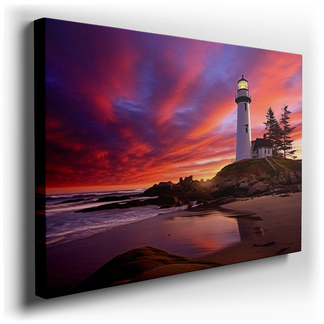 canvas print on wrapped canvas for wall decor – Imagine a wall art that captures the serene majesty of a coastal sunset with such vivid detail that it feels as though y...