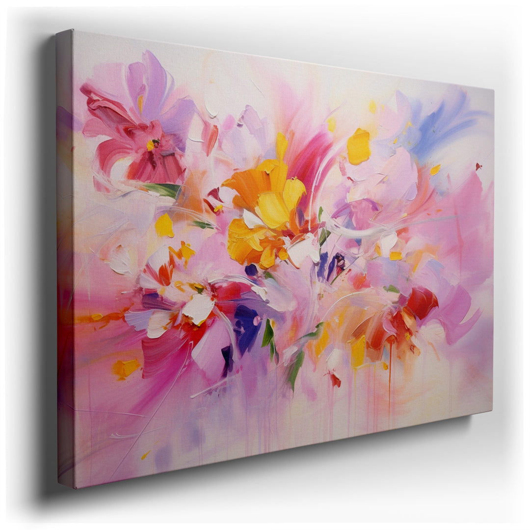 canvas print on wrapped canvas for wall decor – This wall art is a captivating masterpiece of abstract floral art that exudes a vibrant and dynamic energy, making it an...