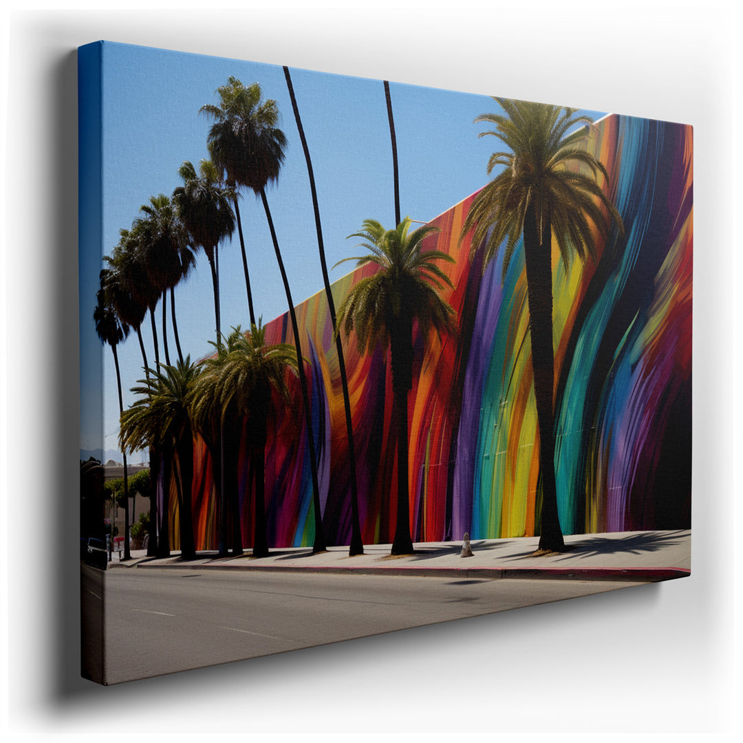 canvas print on wrapped canvas for wall decor – This wall art is a captivating urban mural that embodies the essence of street art and culture through its vibrant and e...
