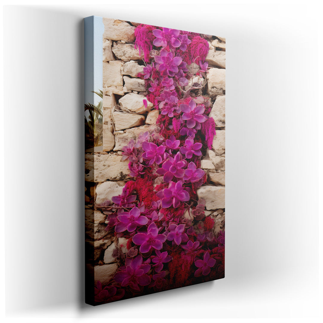 canvas print on wrapped canvas for wall decor – This enchanting wall art captures a breathtaking scene where nature and architecture merge in a symphony of color and te...