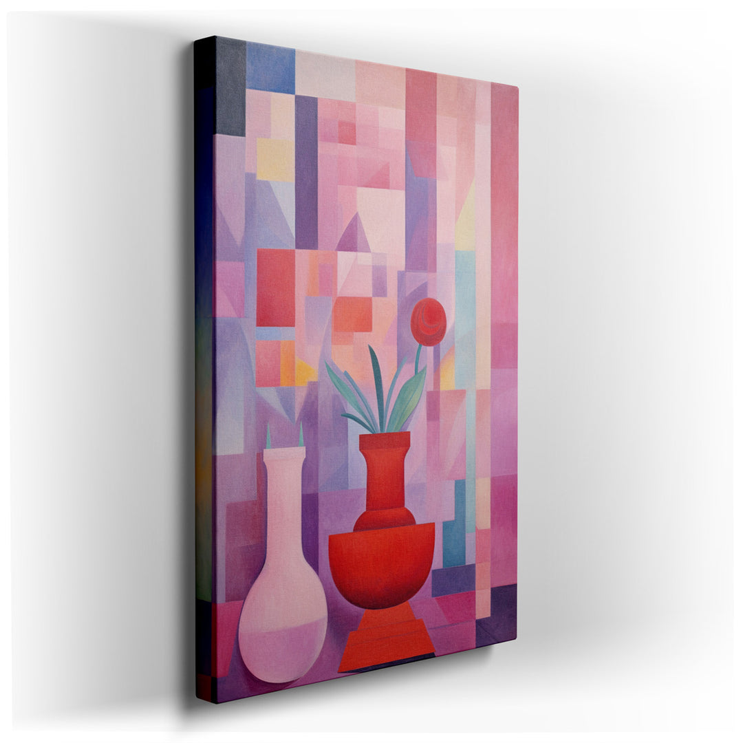 canvas print on wrapped canvas for wall decor – This captivating wall art is a modern masterpiece that combines vibrant colors and geometric shapes to create a visually...
