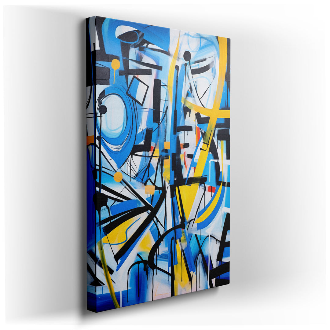 canvas print on wrapped canvas for wall decor – This captivating wall art is a masterful exploration of abstract expression, where vibrant hues and dynamic forms conver...
