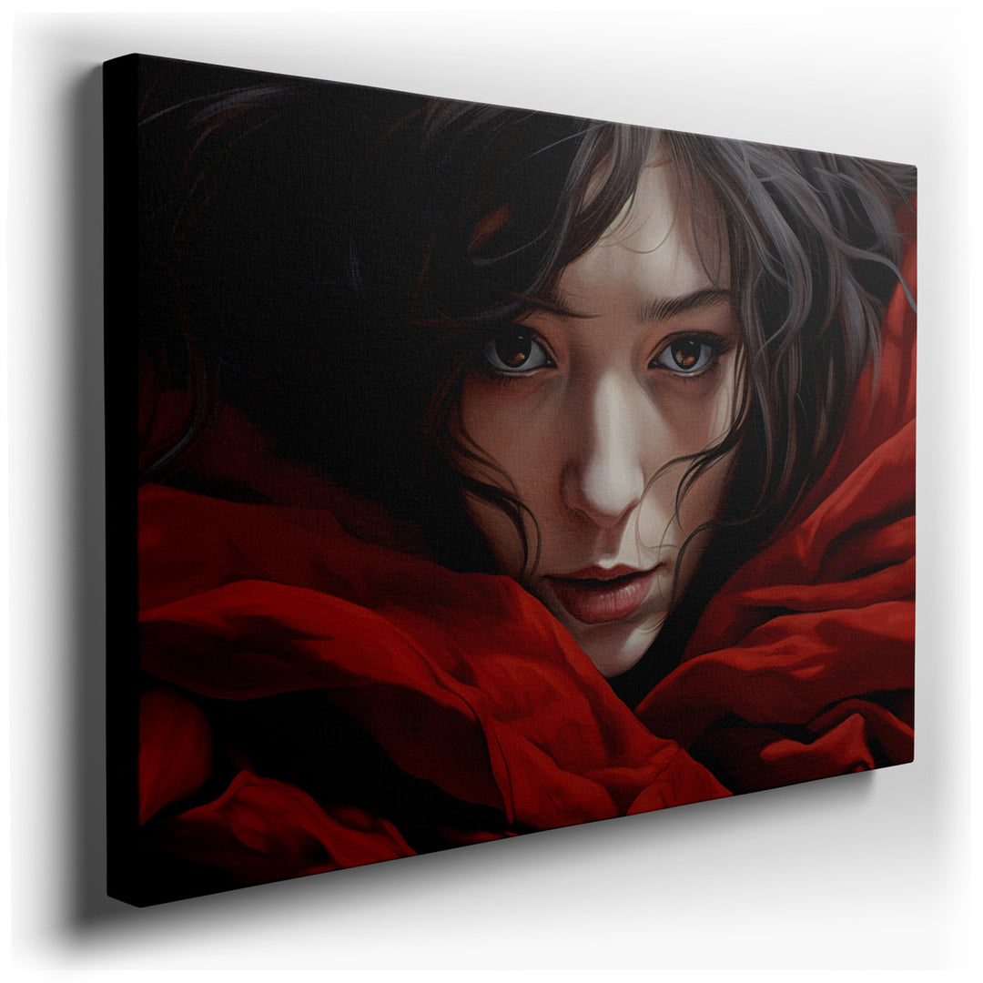 canvas print on wrapped canvas for wall decor – This wall art captures the essence of contemplation and emotional depth through the portrayal of a thoughtful individual...