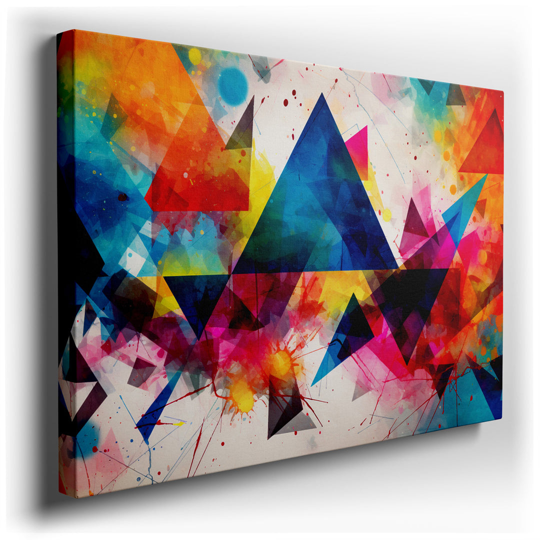 canvas print on wrapped canvas for wall decor – This abstract wall art is a captivating visual feast that embodies the spirit of modern art with its dynamic array of co...