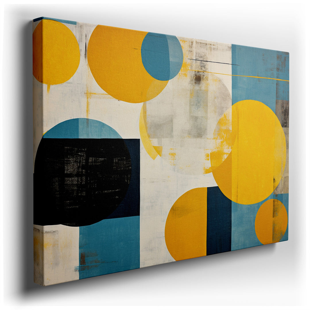 canvas print on wrapped canvas for wall decor – This wall art is a captivating masterpiece of modern art, characterized by its bold use of geometric shapes and a vibran...
