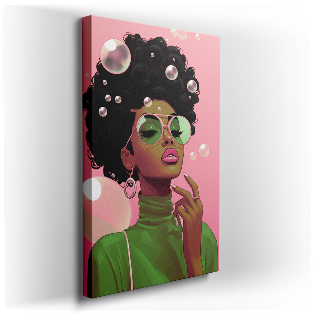 canvas print on wrapped canvas for wall decor – This wall art is a captivating portrayal of a modern woman, embodying confidence and a vibrant spirit that is both inspi...