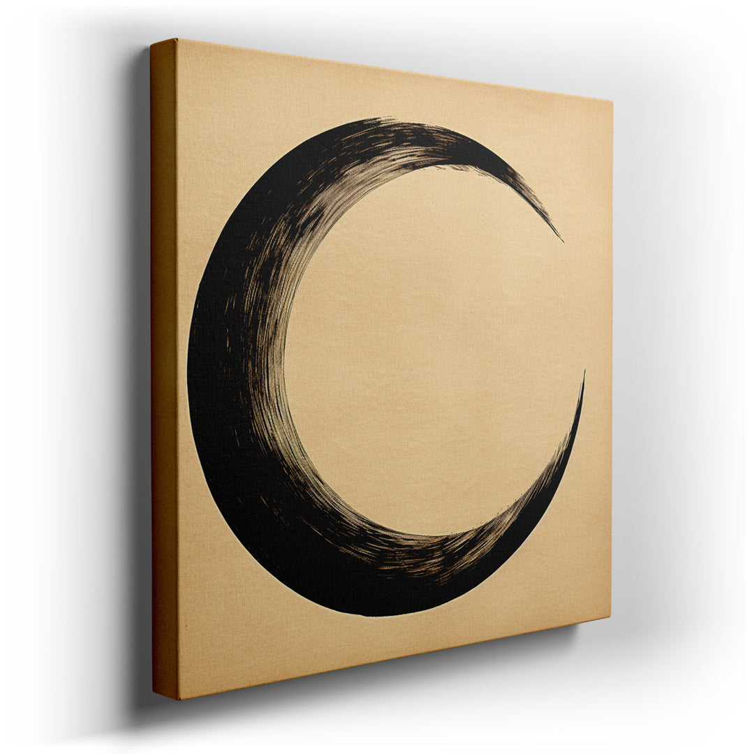 canvas print on wrapped canvas for wall decor – This wall art, an evocative portrayal of a crescent moon, is a masterpiece of simplicity and depth, crafted with bold br...