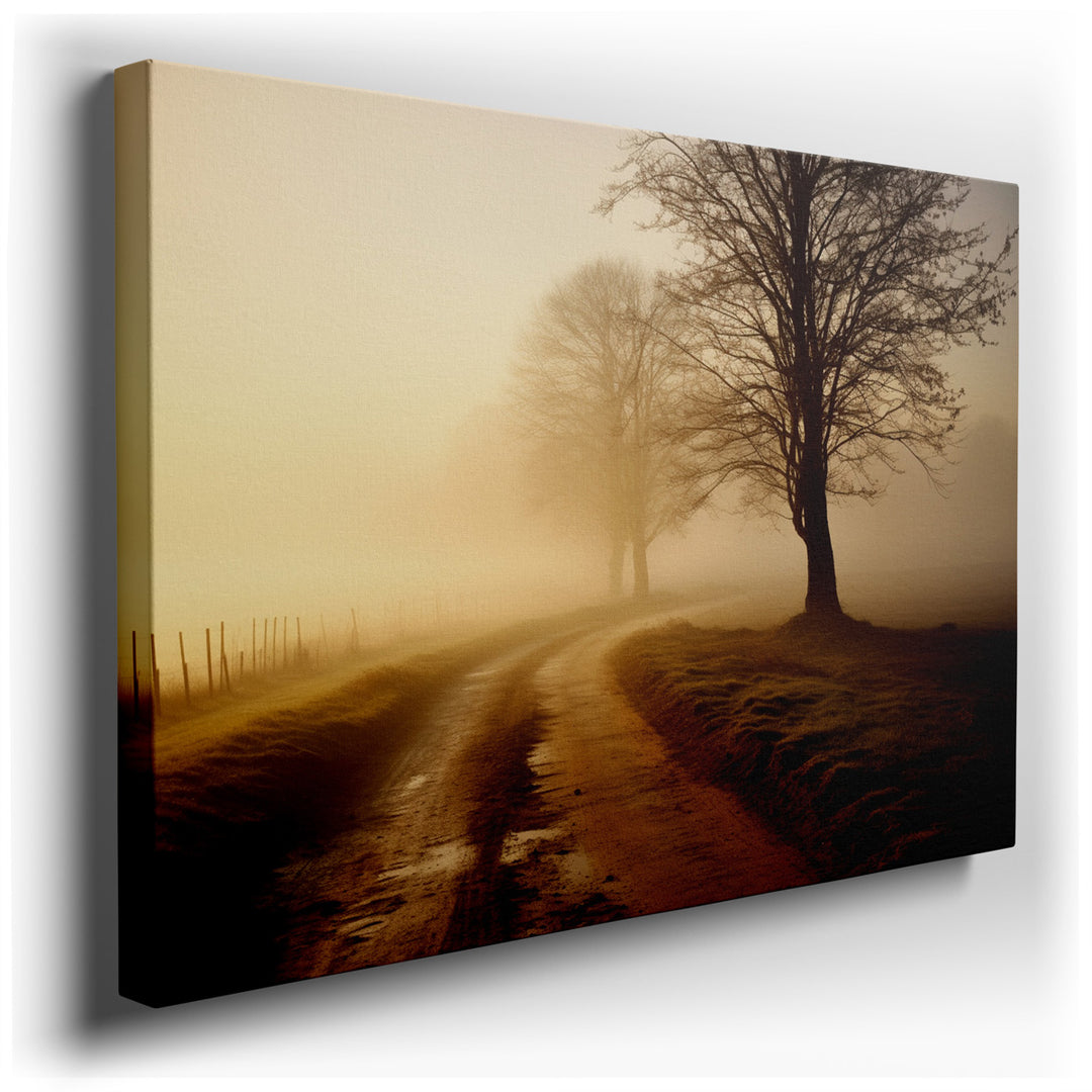 canvas print on wrapped canvas for wall decor – Imagine a wall art that captures the serene essence of a dawn-lit landscape, where the first gentle rays of the sun ming...