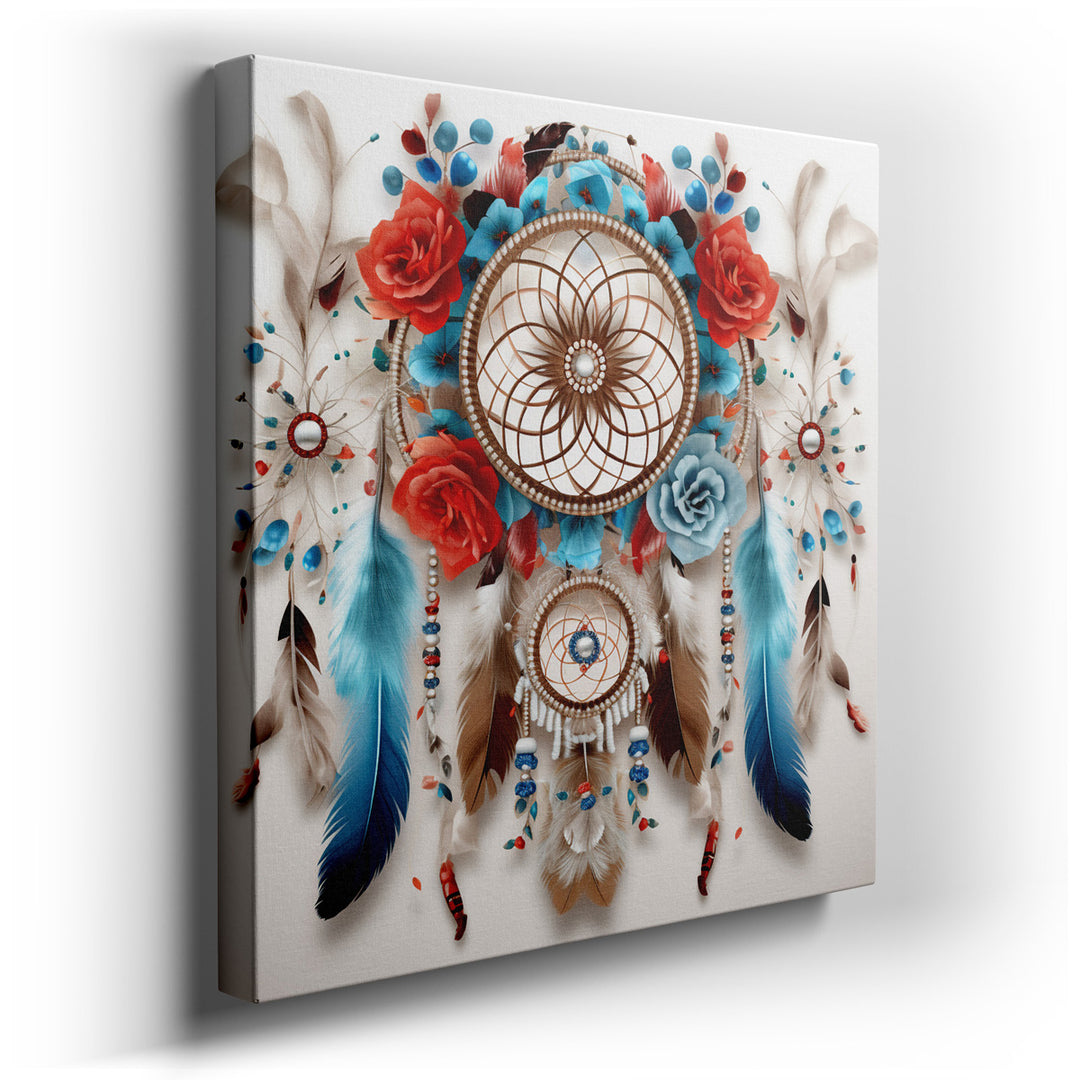 canvas print on wrapped canvas for wall decor – This wall art, a masterful depiction of a dreamcatcher, is an exquisite blend of cultural reverence and modern artistic...