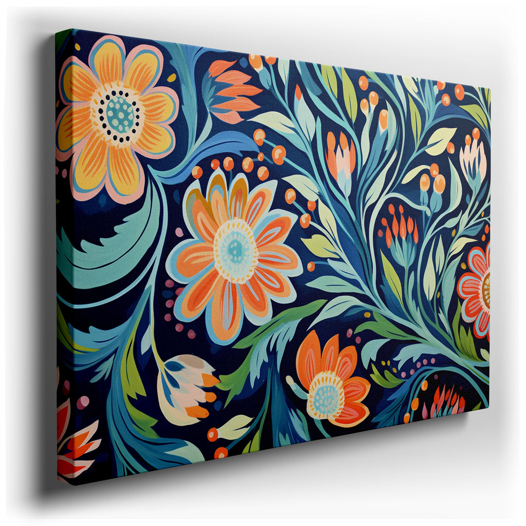 canvas print on wrapped canvas for wall decor – This captivating wall art, rich in its portrayal of a floral paradise, is a masterful creation that brings the vibrancy...