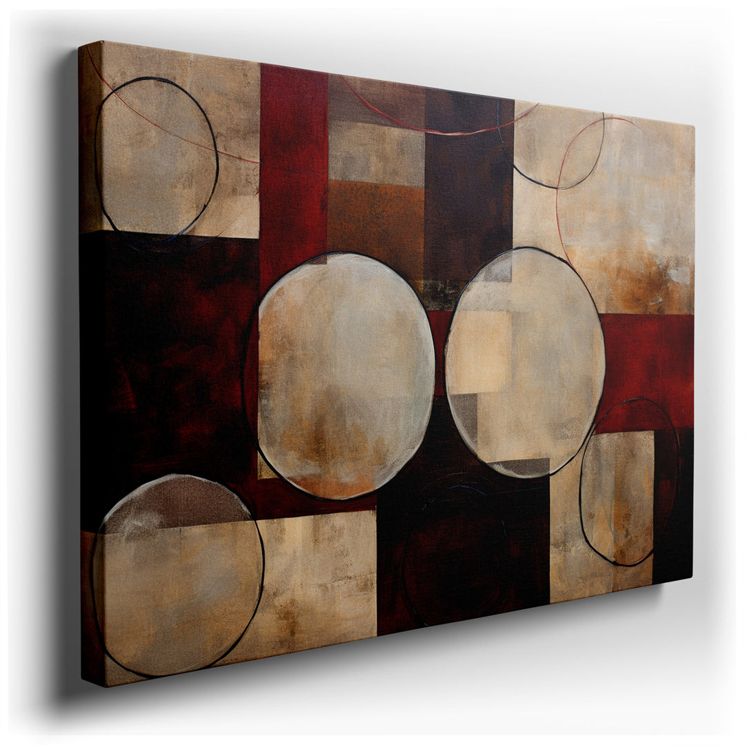 canvas print on wrapped canvas for wall decor – This captivating abstract wall art is a masterful display of geometric precision and chromatic boldness, making it an id...