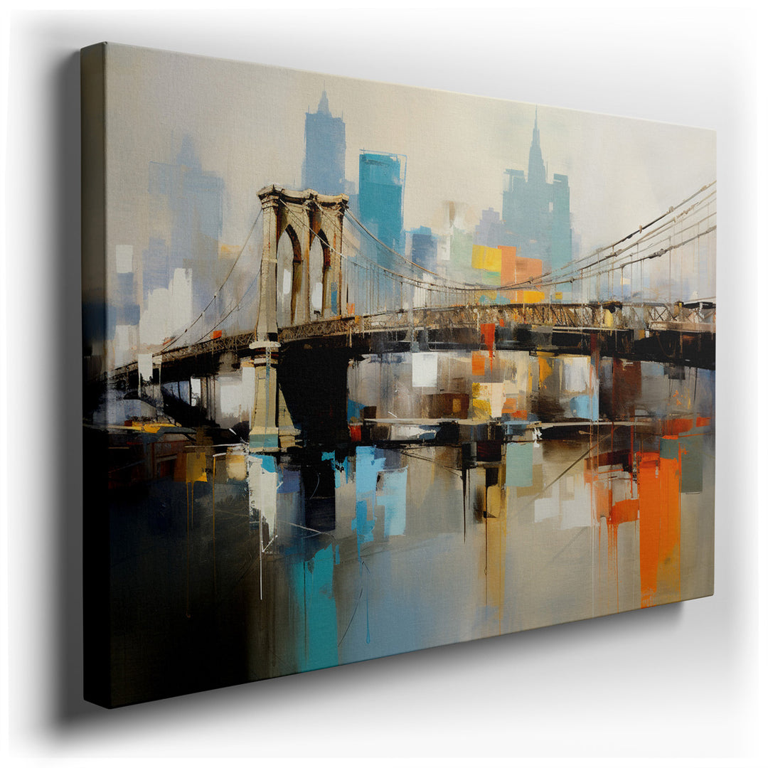 canvas print on wrapped canvas for wall decor – This wall art, an abstract cityscape, masterfully captures the essence and vibrancy of urban life, making it a striking...