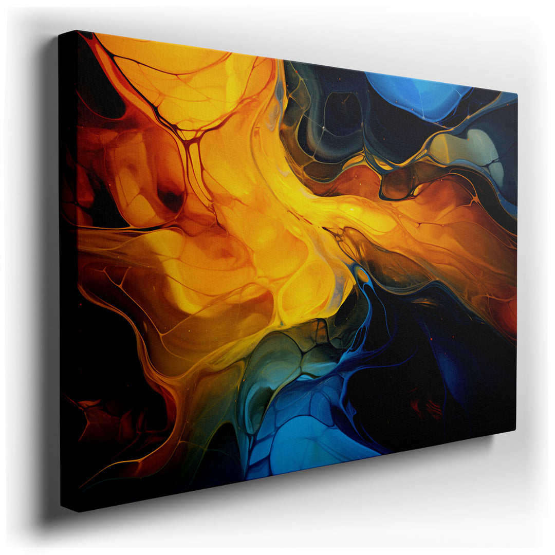 canvas print on wrapped canvas for wall decor – This wall art is a mesmerizing example of fluid art, a technique that allows its vibrant colors to blend seamlessly into...