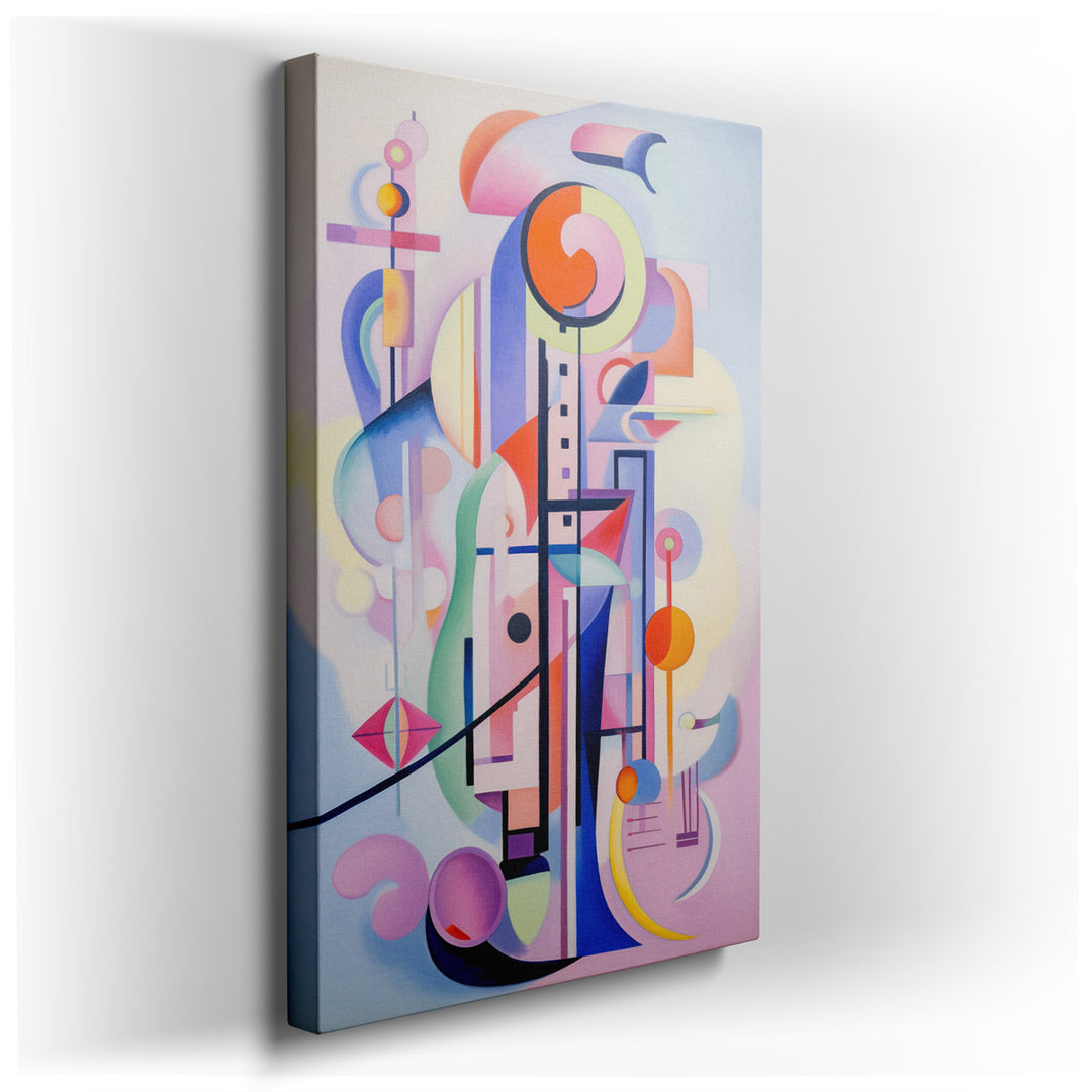 canvas print on wrapped canvas for wall decor – This wall art is a stunning example of geometric abstraction, a style that uses bold colors and distinct shapes to creat...