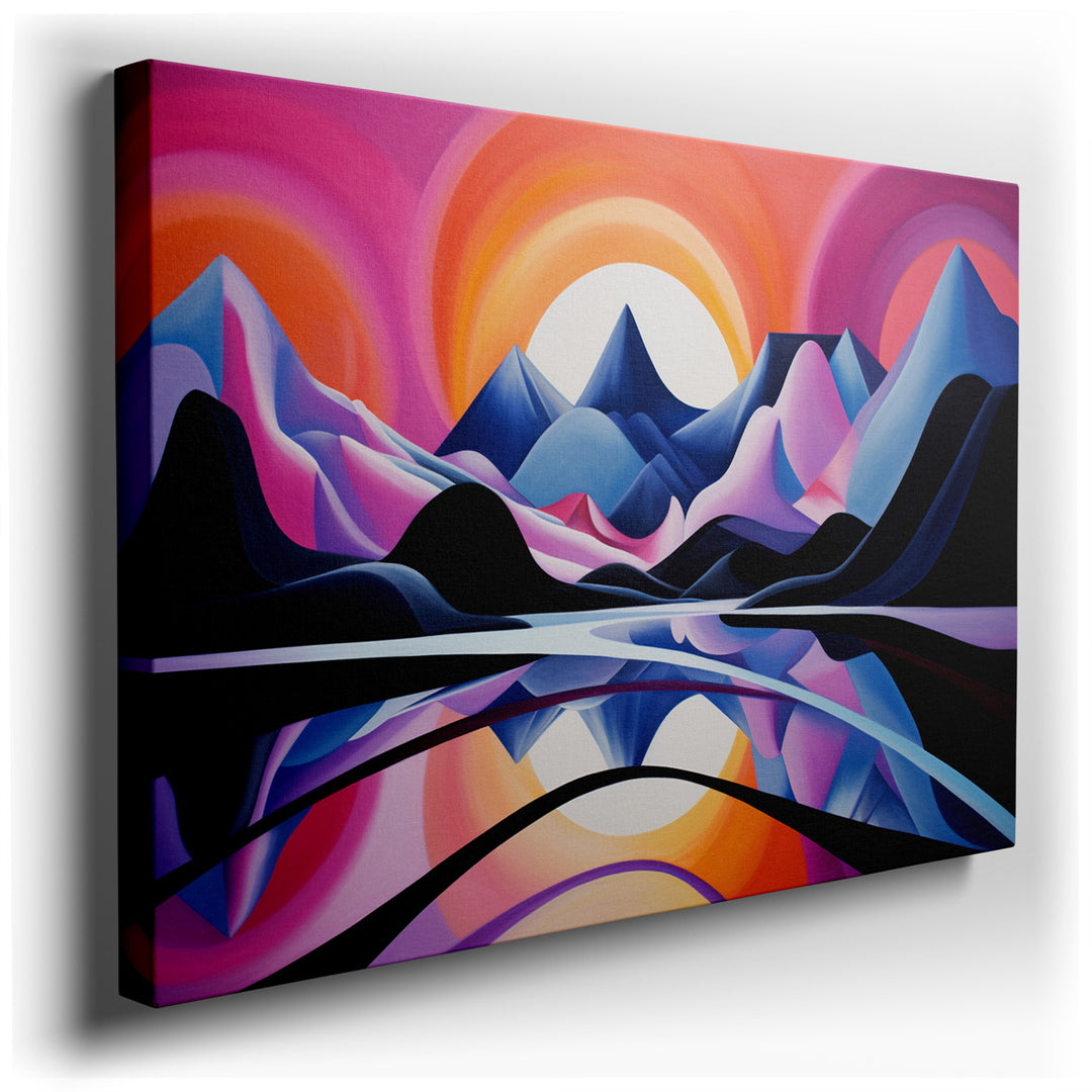 canvas print on wrapped canvas for wall decor – This wall art, an enthralling abstract landscape, captures the essence of nature's unpredictable beauty through its depi...