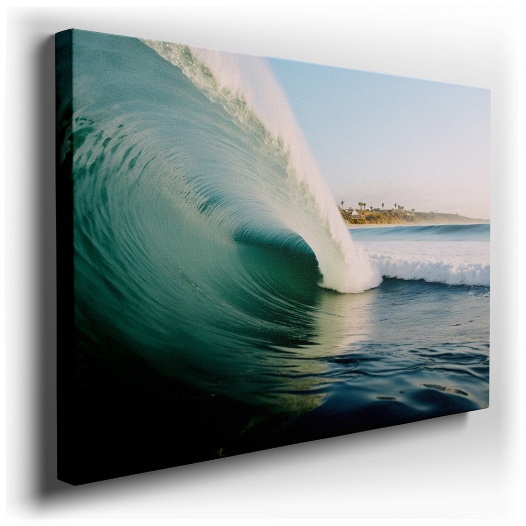 canvas print on wrapped canvas for wall decor – This wall art vividly captures the essence of the ocean's untamed spirit through the depiction of a rolling wave at its...