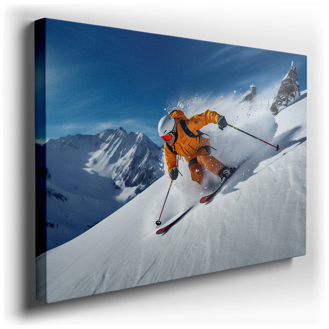 canvas print on wrapped canvas for wall decor – Imagine a wall art that captures the essence of winter sports, where the thrill of skiing is depicted with such vibrancy...
