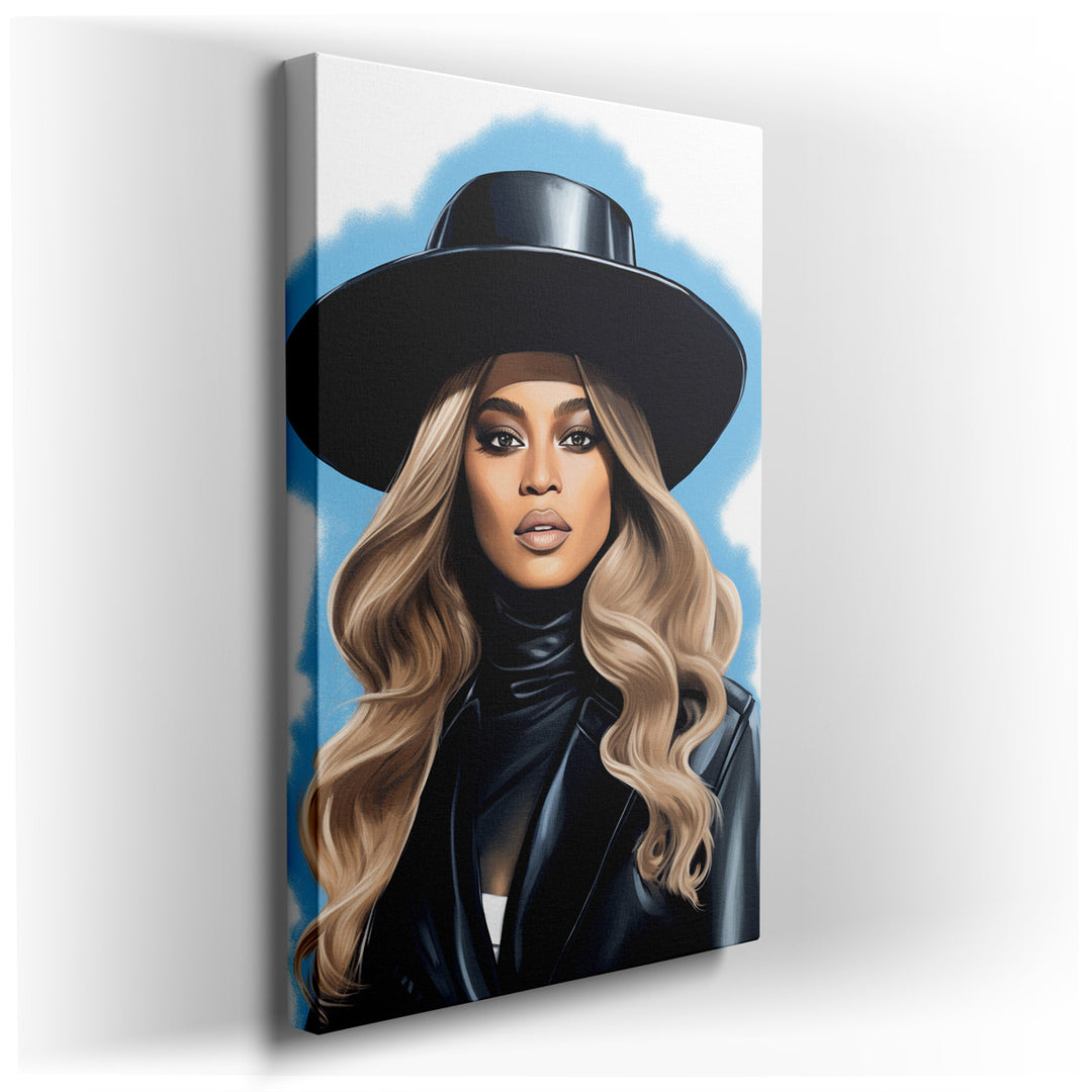 canvas print on wrapped canvas for wall decor – This exquisite wall art captures the essence of modern elegance and confident femininity through the portrayal of a styl...