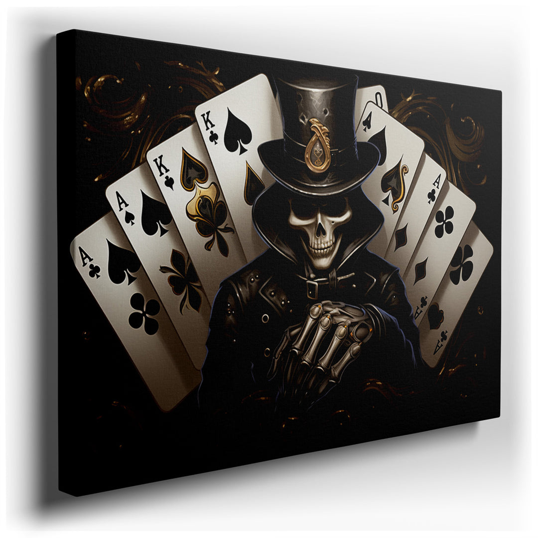 canvas print on wrapped canvas for wall decor – This wall art is a striking and evocative piece that masterfully intertwines themes of chance, fate, and the enigmatic a...
