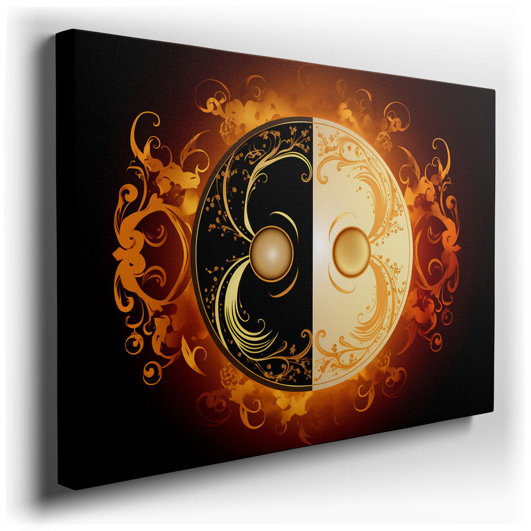 canvas print on wrapped canvas for wall decor – This wall art, a captivating artistic interpretation of the Yin Yang symbol, is a profound visual exploration of balance...