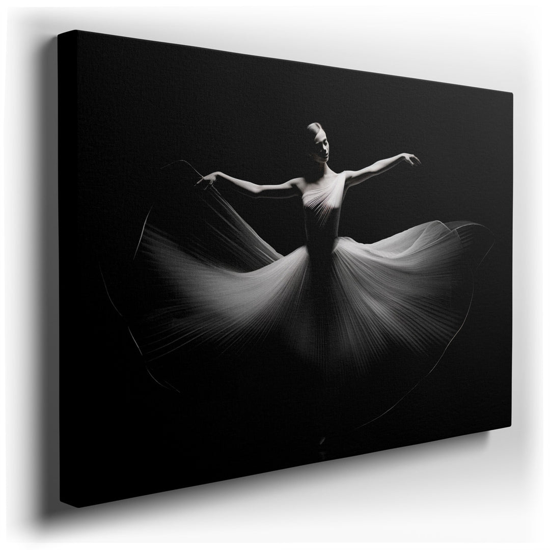 canvas print on wrapped canvas for wall decor – This wall art, a mesmerizing portrayal of an elegant dancer in the midst of a performance, is a masterpiece that capture...