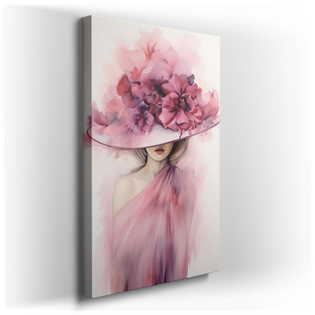 canvas print on wrapped canvas for wall decor – This exquisite wall art captures the essence of serene beauty and feminine grace through the depiction of a woman adorne...