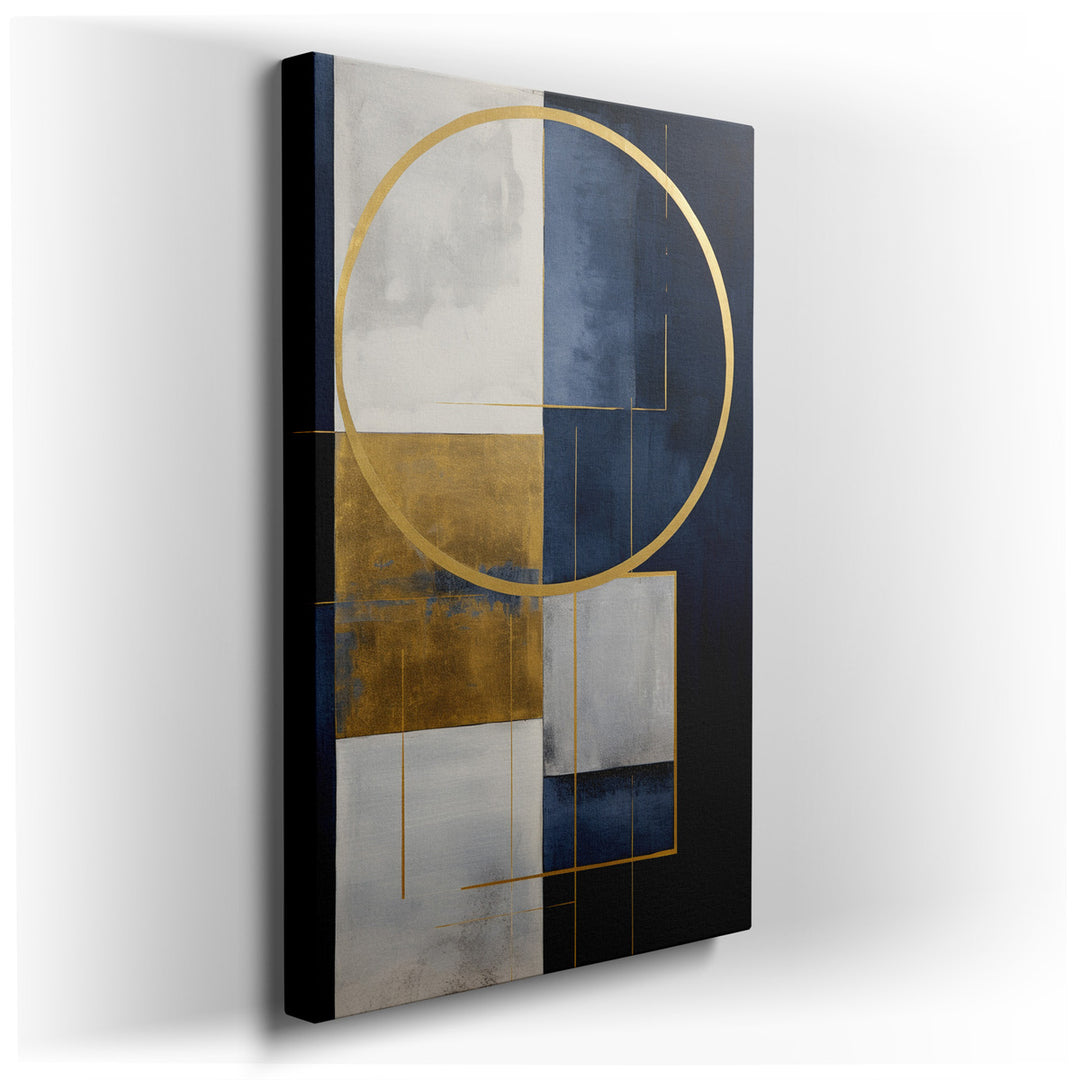 canvas print on wrapped canvas for wall decor – This modern abstract wall art is a captivating exploration of form and color, masterfully composed of geometric shapes i...