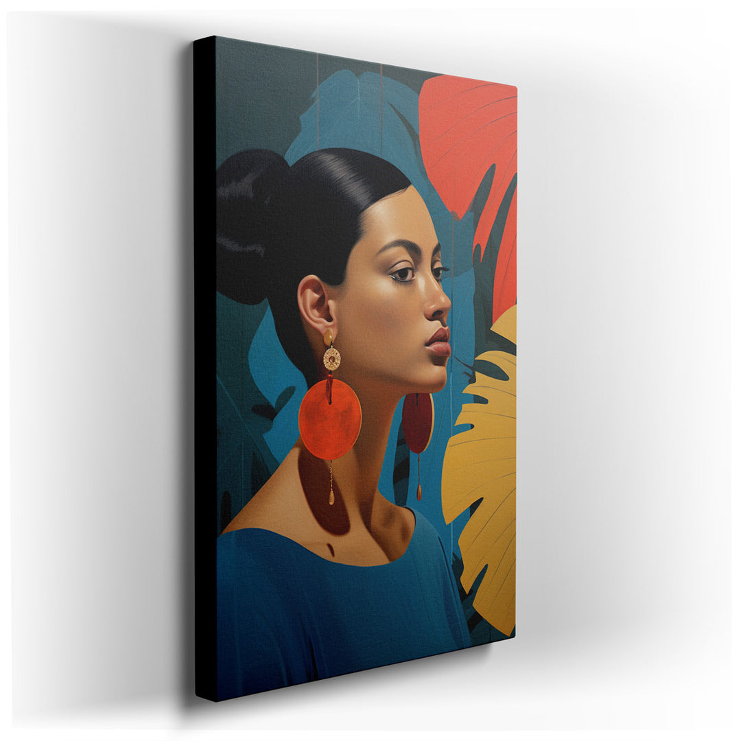 canvas print on wrapped canvas for wall decor – This exquisite wall art captures the essence of elegance and sophistication through the depiction of a woman's profile,...
