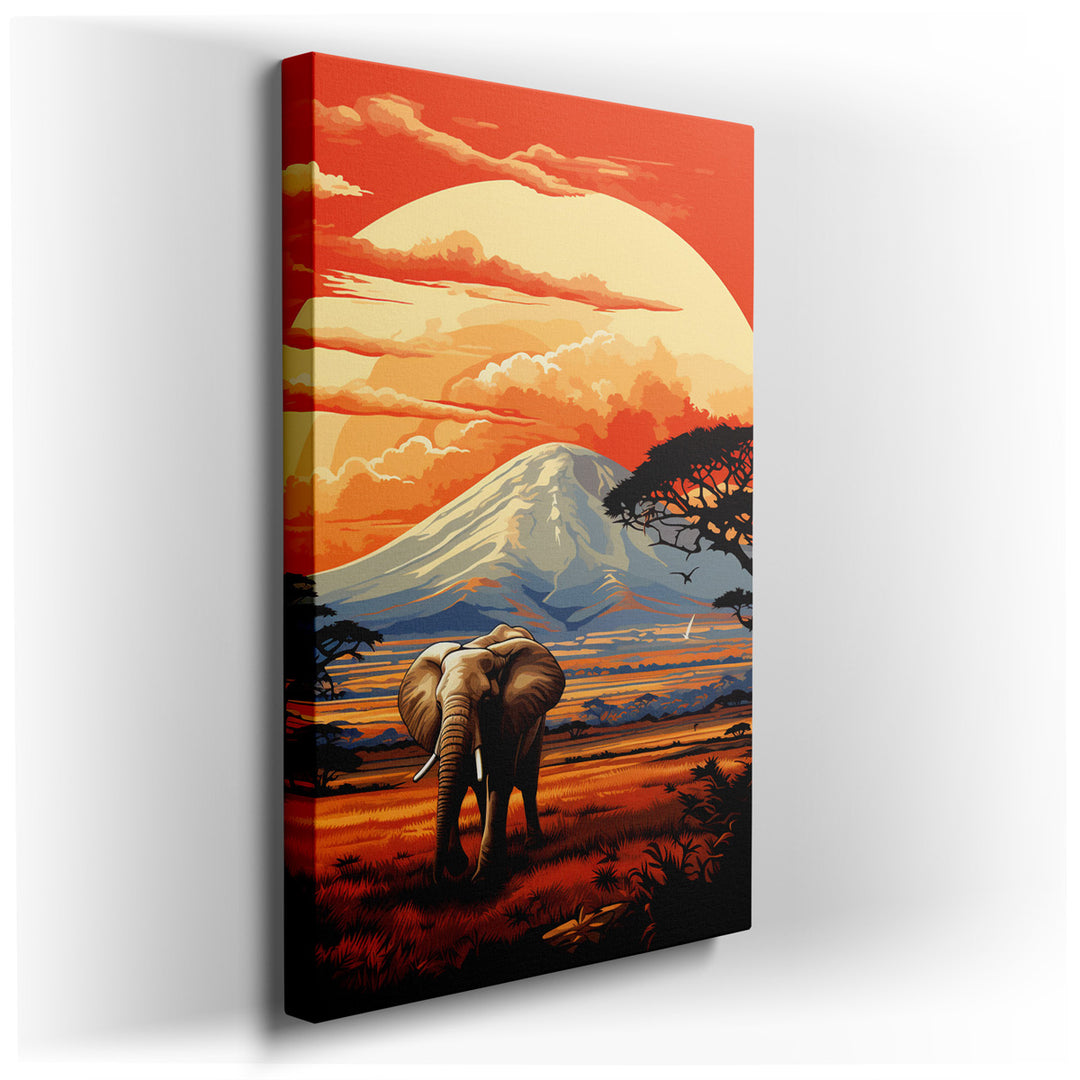 canvas print on wrapped canvas for wall decor – This wall art is a breathtaking portrayal of the African wilderness, encapsulating the grandeur and serenity of the cont...