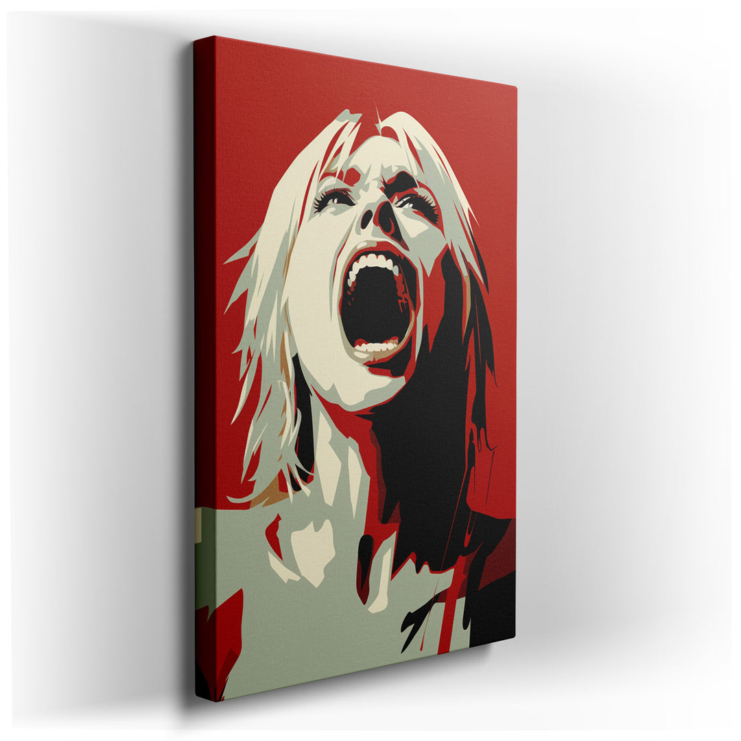 canvas print on wrapped canvas for wall decor – This wall art, a vivid and emotionally charged expressionist piece, captures the essence of profound emotional release t...