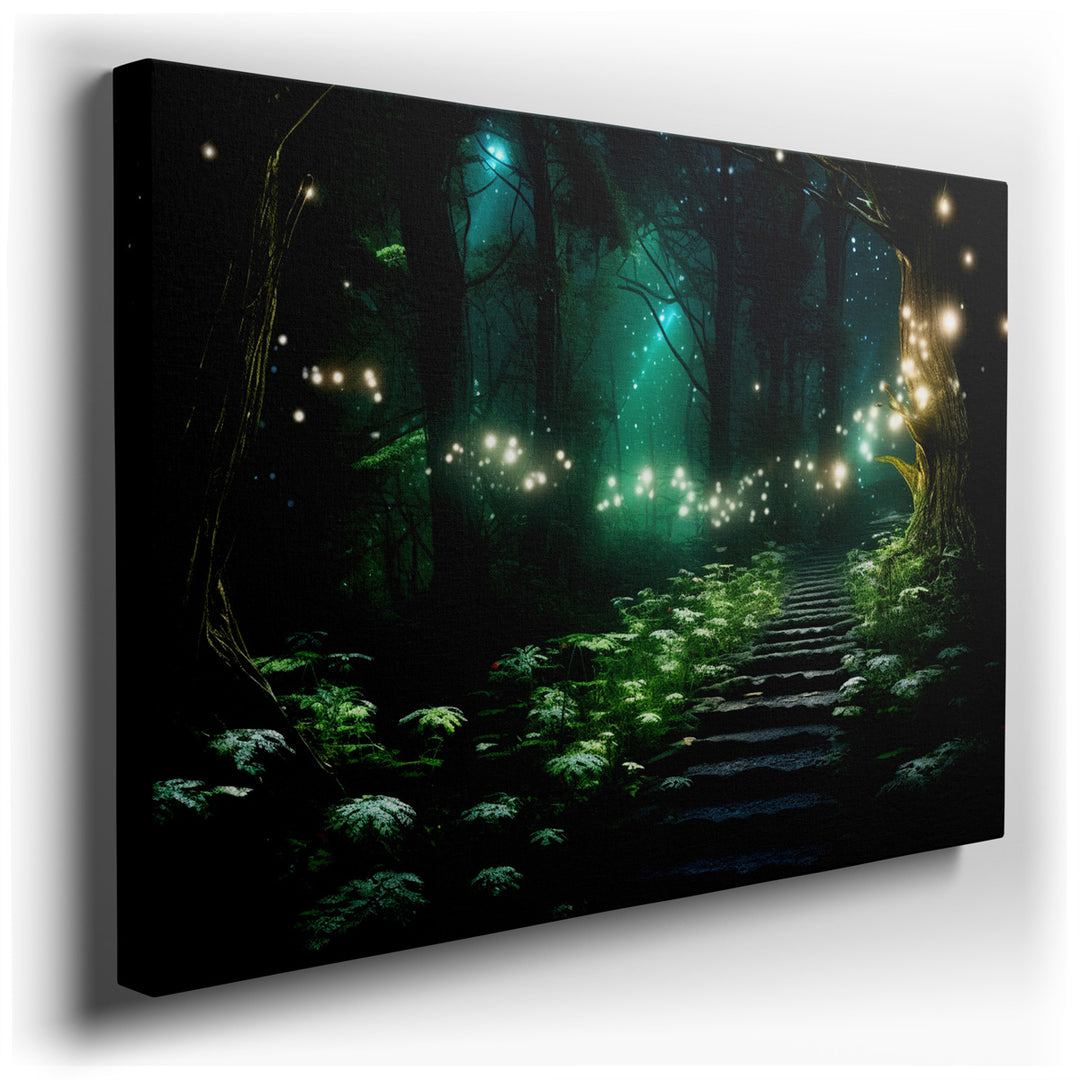 canvas print on wrapped canvas for wall decor – This wall art, a mesmerizing depiction of a forest pathway, is an exquisite piece that can transform any room into a san...