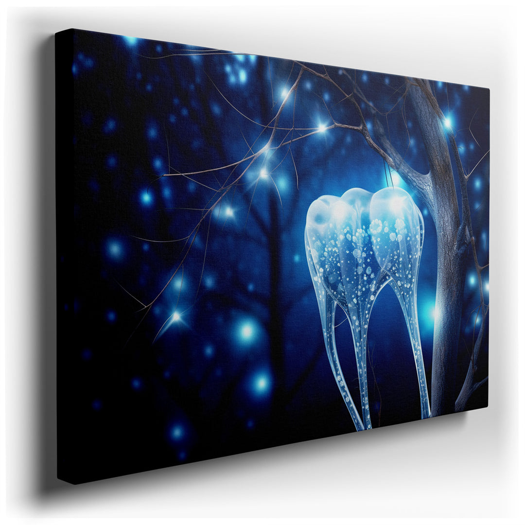 canvas print on wrapped canvas for wall decor – This mesmerizing wall art captures the essence of an otherworldly scene that intertwines the natural with the fantastica...