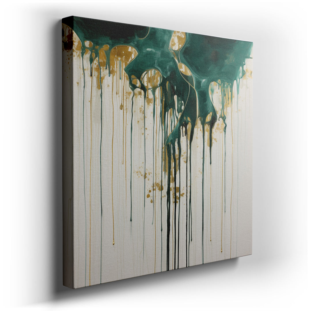 canvas print on wrapped canvas for wall decor – This abstract wall art, a stunning example of the dripping paint technique, is a masterpiece that captures the eye and t...