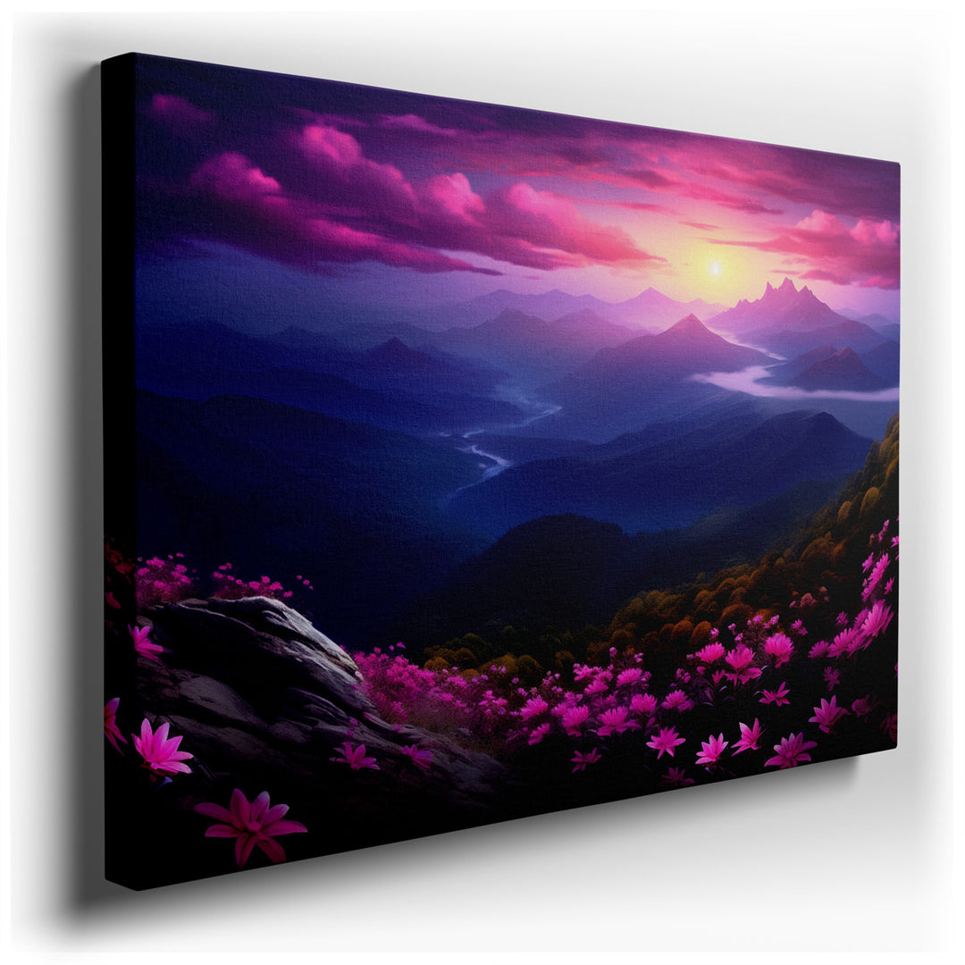 canvas print on wrapped canvas for wall decor – This enchanting wall art captures a dreamlike landscape that is both mesmerizing and tranquil, making it an ideal artwor...