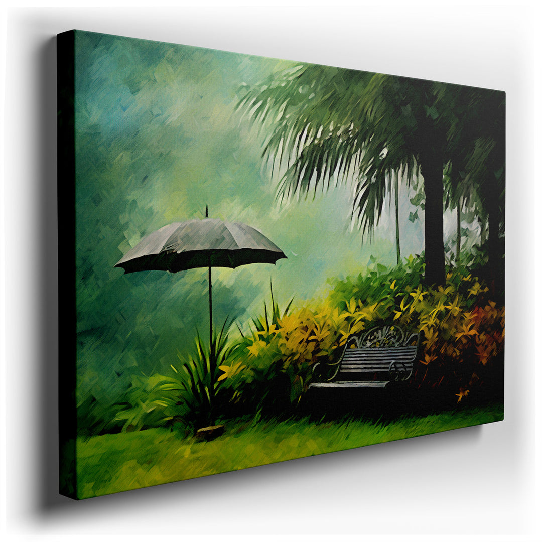 canvas print on wrapped canvas for wall decor – This enchanting wall art invites viewers into a mystical garden, a scene that captures both the imagination and the sens...