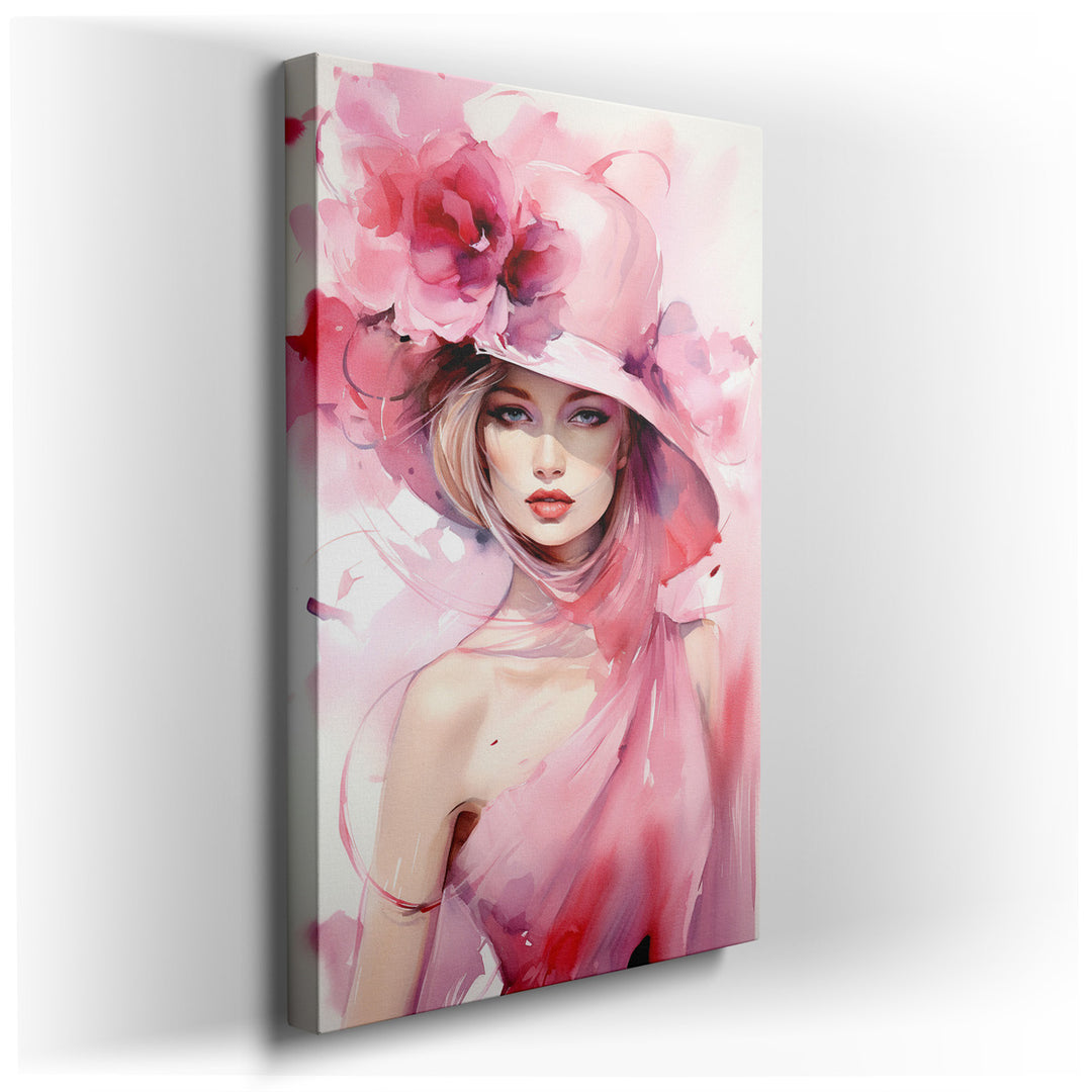 canvas print on wrapped canvas for wall decor – This enchanting wall art captures the essence of grace and femininity through the depiction of a beautiful woman adorned...