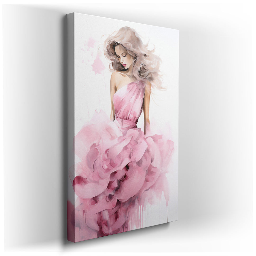 canvas print on wrapped canvas for wall decor – This exquisite wall art, a masterful blend of abstract artistry and delicate figuration, presents a captivating image of...