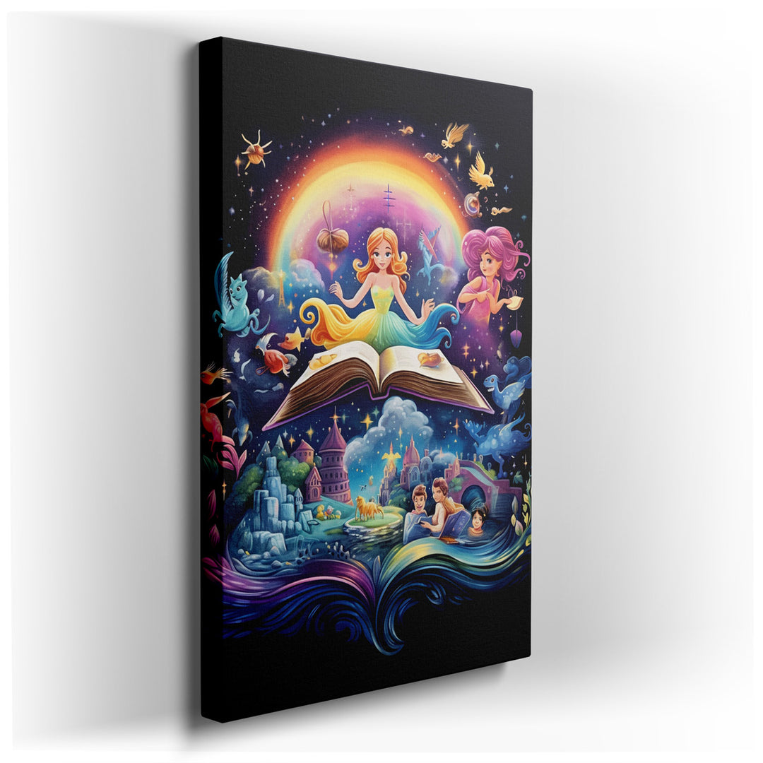 canvas print on wrapped canvas for wall decor – This enchanting wall art captures the essence of imagination and the boundless realms it can explore, making it a perfec...