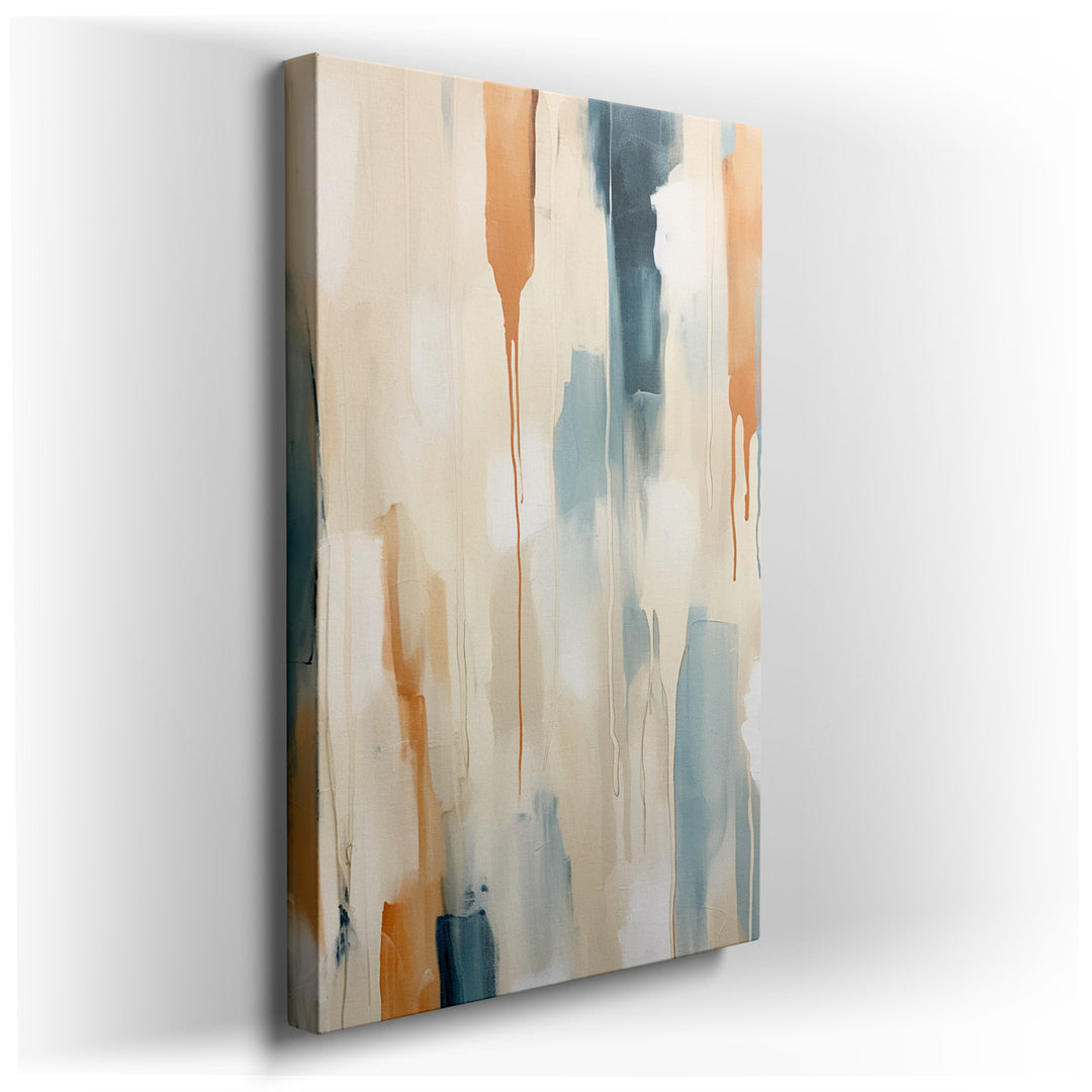 canvas print on wrapped canvas for wall decor – This exquisite abstract wall art is a masterful creation that uses a palette of soft pastel colors and innovative drippi...