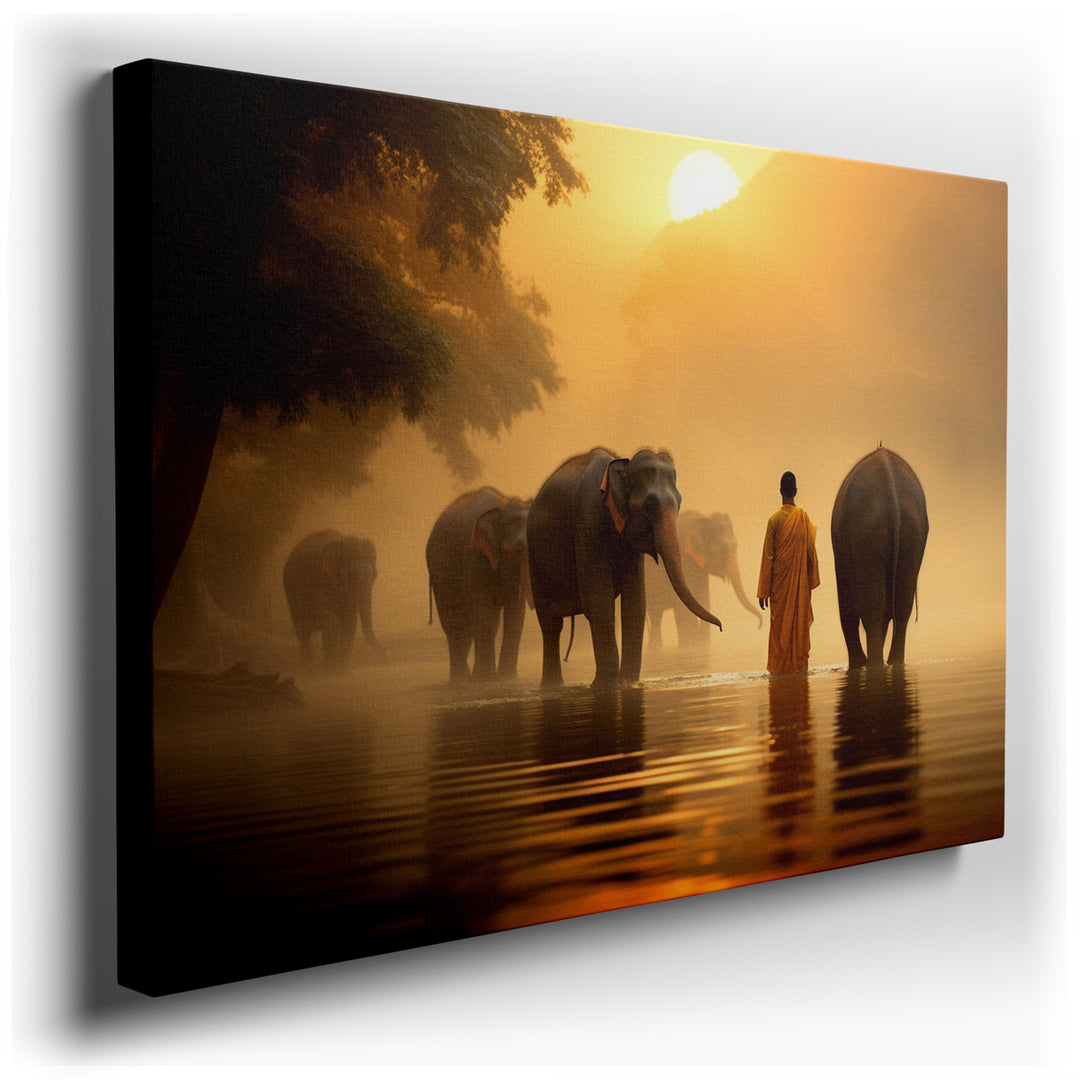 canvas print on wrapped canvas for wall decor – This wall art captures a profoundly serene and spiritually uplifting scene that would be a magnificent addition to any r...