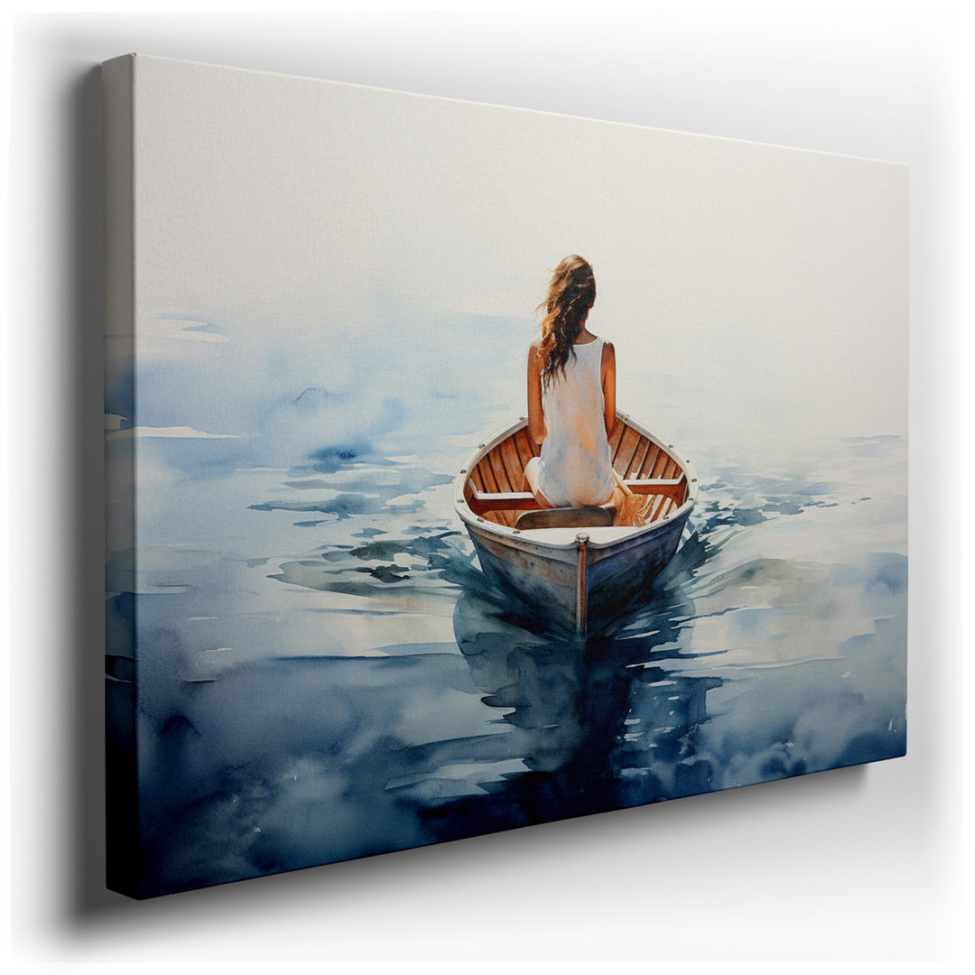 canvas print on wrapped canvas for wall decor – The wall art captures a moment of profound tranquility and introspection, ideal for creating a peaceful atmosphere in an...