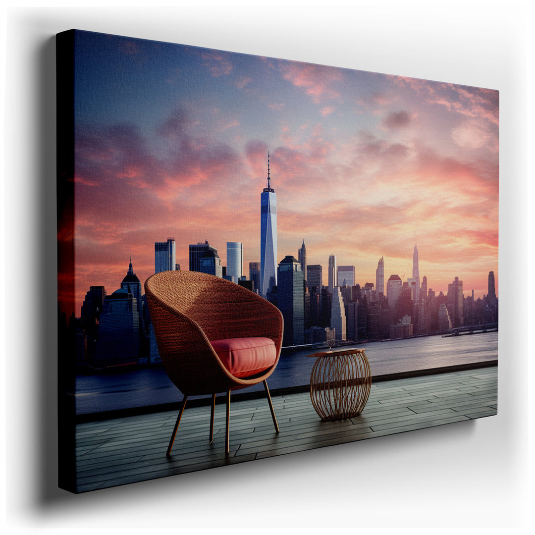 canvas print on wrapped canvas for wall decor – This wall art, a captivating portrayal of urban elegance and serenity, is an exquisite addition to any room seeking to b...