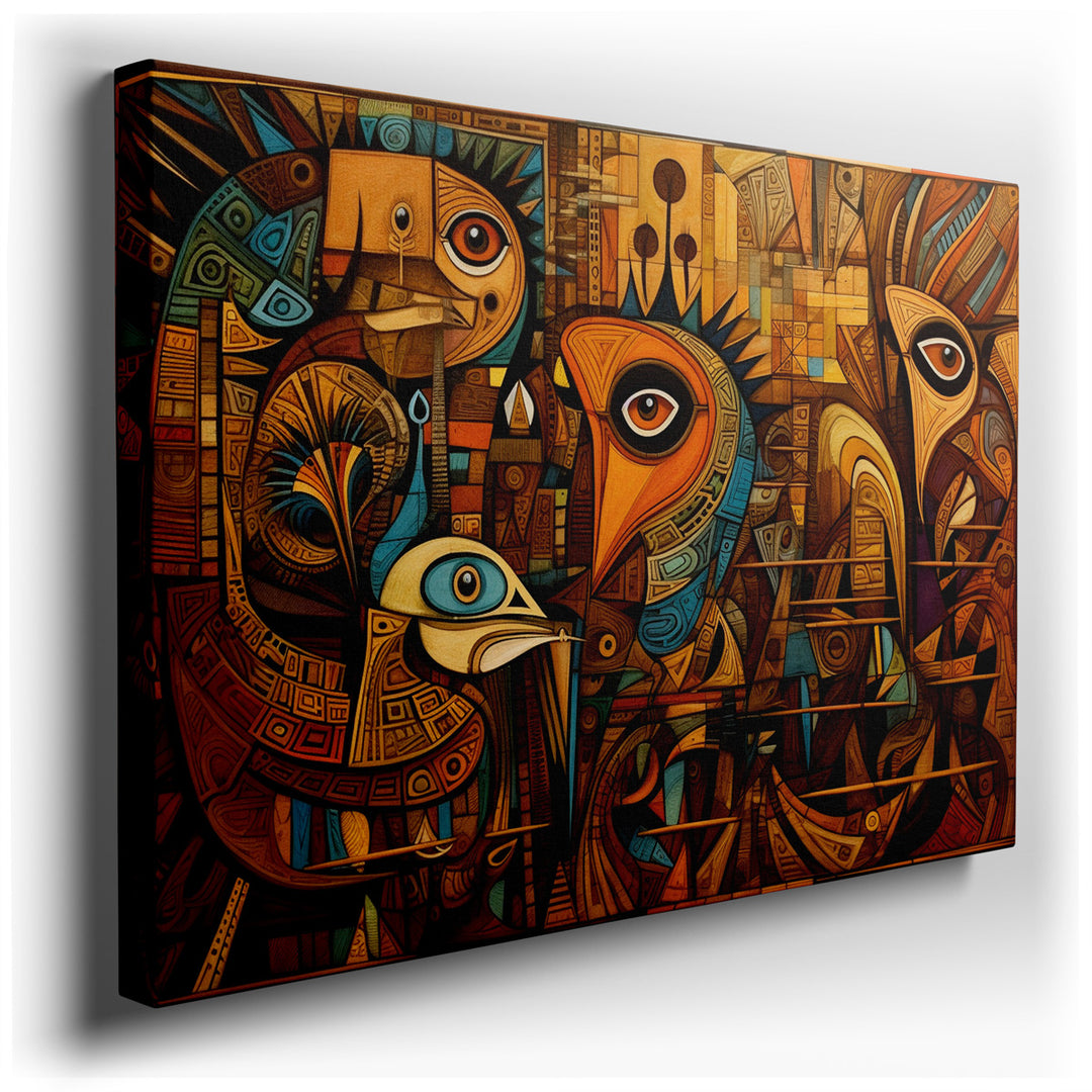 canvas print on wrapped canvas for wall decor – This wall art, a mesmerizing composition of abstract forms and vibrant hues, offers a profound exploration of human emot...