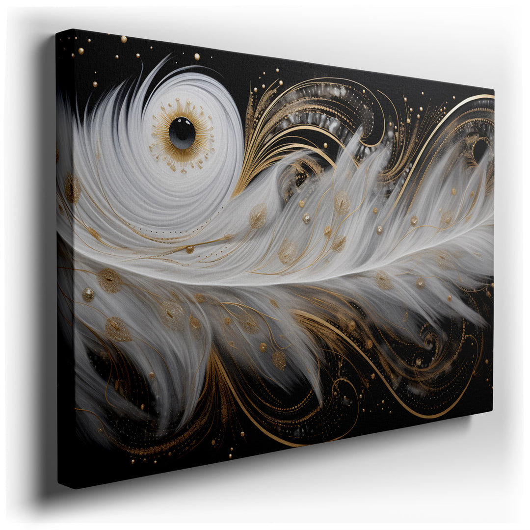 canvas print on wrapped canvas for wall decor – This wall art, a stunning abstract composition, is a profound exploration of the themes of vision and perception, center...