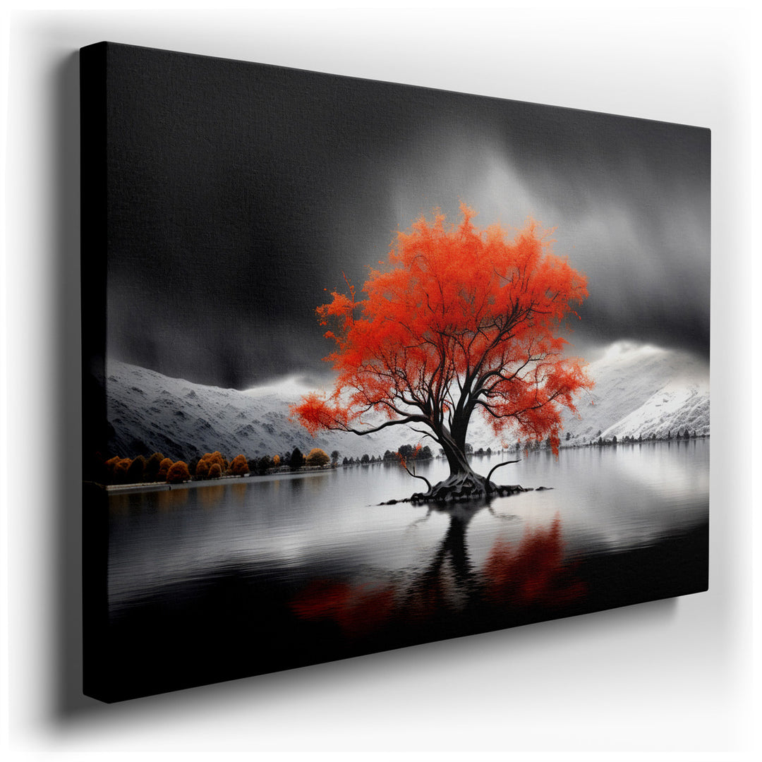 canvas print on wrapped canvas for wall decor – This exquisite wall art captures the essence of a serene and introspective autumn scene, making it a perfect addition to...