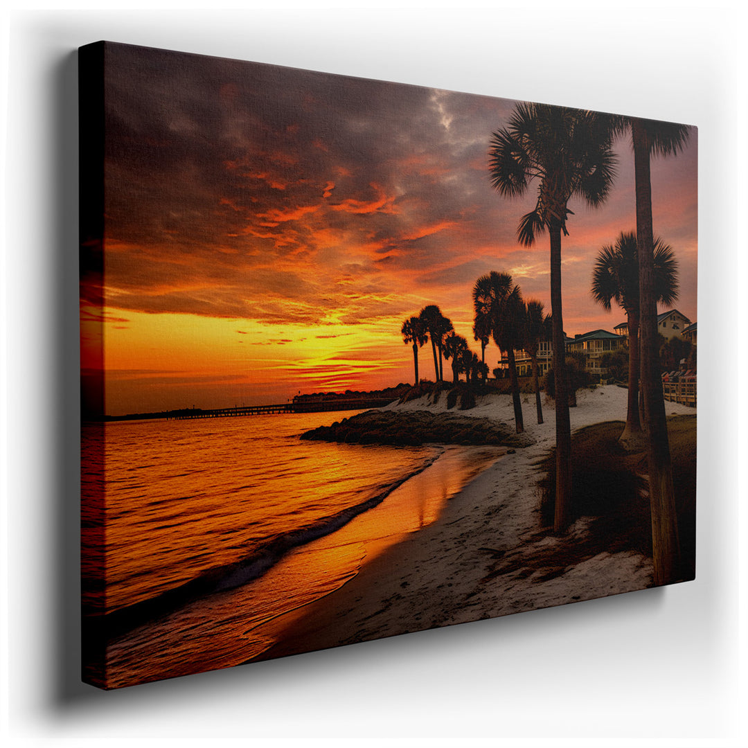 canvas print on wrapped canvas for wall decor – Imagine a wall art that captures the breathtaking beauty of a dramatic sunset, where the sky is a canvas of vibrant colo...