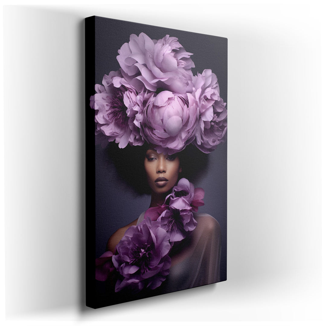 canvas print on wrapped canvas for wall decor – This wall art, a masterful portrayal of femininity and empowerment, captures the viewer's attention with its delicate an...