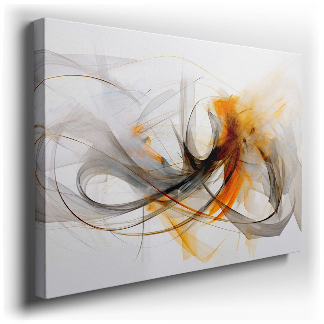 canvas print on wrapped canvas for wall decor – This exquisite wall art is a masterpiece of fluid abstract art, characterized by its intense swirls and a palette domina...