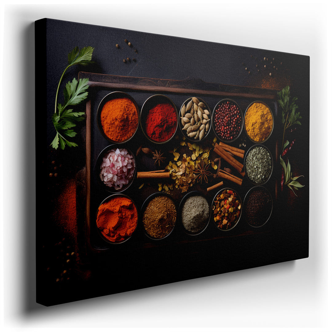 canvas print on wrapped canvas for wall decor – This captivating wall art is a masterful celebration of culinary artistry, depicted through a vibrant and meticulously a...