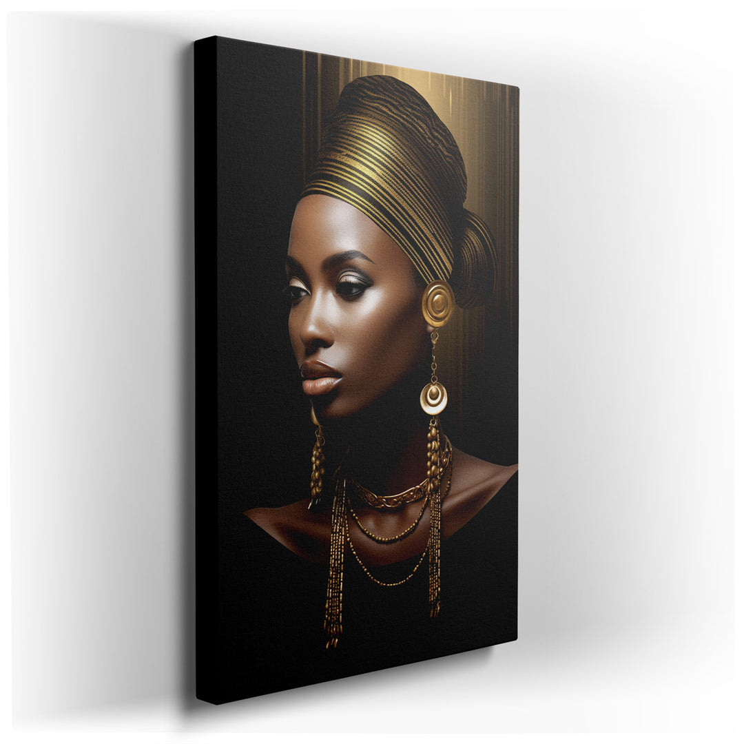canvas print on wrapped canvas for wall decor – This exquisite wall art captures the essence of timeless elegance through the portrayal of a woman adorned in luxurious...